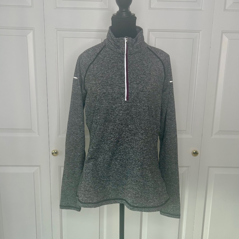 NWT Athletic Works Grey Half Zip Jacket with  Dri-More Wicking Size Large